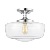 Marfa 14" Glass/Iron Farmhouse Modern LED Flush Mount
