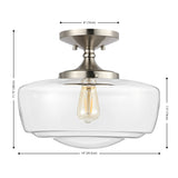 Marfa 14" Glass/Iron Farmhouse Modern LED Flush Mount