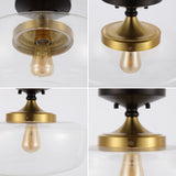 Marfa 14" Glass/Iron Farmhouse Modern LED Flush Mount