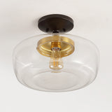 Marfa 14" Glass/Iron Farmhouse Modern LED Flush Mount