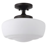 Marfa 14" Glass/Iron Farmhouse Modern LED Flush Mount