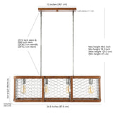 Gaines 34.5" Linear Adjustable Iron Rustic Industrial LED Pendant - JONATHAN Y