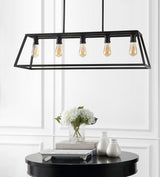 Floyd 38" Adjustable Iron Farmhouse Vintage LED Dimmable Pendant - JONATHAN Y