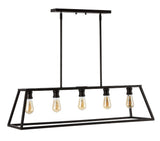 Floyd 38" Adjustable Iron Farmhouse Vintage LED Dimmable Pendant - JONATHAN Y