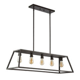 Floyd 38" Adjustable Iron Farmhouse Vintage LED Dimmable Pendant - JONATHAN Y