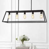Floyd 38" Adjustable Iron Farmhouse Vintage LED Dimmable Pendant - JONATHAN Y
