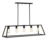 Floyd 38" Adjustable Iron Farmhouse Vintage LED Dimmable Pendant - JONATHAN Y