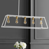 Floyd 38" Adjustable Iron Farmhouse Vintage LED Dimmable Pendant - JONATHAN Y
