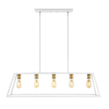 Floyd 38" Adjustable Iron Farmhouse Vintage LED Dimmable Pendant - JONATHAN Y