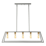 Floyd 38" Adjustable Iron Farmhouse Vintage LED Dimmable Pendant - JONATHAN Y
