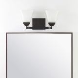 Staunton Iron/Glass Modern Cottage LED Vanity Light - JONATHAN Y
