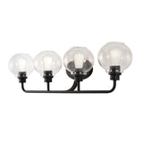 Sandrine Iron/Seeded Glass Cottage Rustic LED Vanity Light