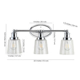 Beverly Iron/Seeded Glass Classic Cottage LED Vanity Light - JONATHAN Y