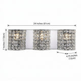 Clara Deco Metal/Crystal Classic Glam LED Vanity Light Chrome / 3 Light – DIM
