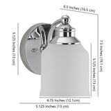 Lydia Iron/Frosted Glass Farmhouse Cottage LED Vanity Light