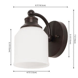 Lydia Iron/Frosted Glass Farmhouse Cottage LED Vanity Light
