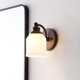 Lydia Iron/Frosted Glass Farmhouse Cottage LED Vanity Light
