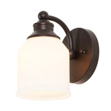 Lydia Iron/Frosted Glass Farmhouse Cottage LED Vanity Light
