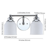 Lydia Iron/Frosted Glass Farmhouse Cottage LED Vanity Light