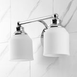 Lydia Iron/Frosted Glass Farmhouse Cottage LED Vanity Light