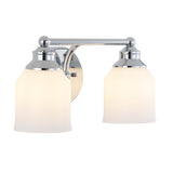 Lydia Iron/Frosted Glass Farmhouse Cottage LED Vanity Light