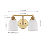 Lydia Iron/Frosted Glass Farmhouse Cottage LED Vanity Light