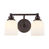 Lydia Iron/Frosted Glass Farmhouse Cottage LED Vanity Light