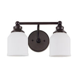 Lydia Iron/Frosted Glass Farmhouse Cottage LED Vanity Light