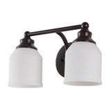 Lydia Iron/Frosted Glass Farmhouse Cottage LED Vanity Light