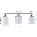 Lydia Iron/Frosted Glass Farmhouse Cottage LED Vanity Light