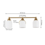 Lydia Iron/Frosted Glass Farmhouse Cottage LED Vanity Light