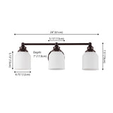 Lydia Iron/Frosted Glass Farmhouse Cottage LED Vanity Light
