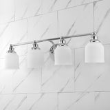 Lydia Iron/Frosted Glass Farmhouse Cottage LED Vanity Light