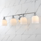 Lydia Iron/Frosted Glass Farmhouse Cottage LED Vanity Light