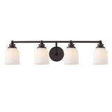 Lydia Iron/Frosted Glass Farmhouse Cottage LED Vanity Light