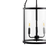 Kinsley 12" Industrial Farmhouse Iron/Glass LED Pendant - JONATHAN Y
