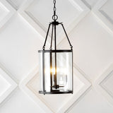 Kinsley 12" Industrial Farmhouse Iron/Glass LED Pendant - JONATHAN Y