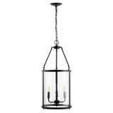 Kinsley 12" Industrial Farmhouse Iron/Glass LED Pendant - JONATHAN Y