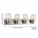Irving Seeded Glass/Iron Modern Contemporary LED Vanity Light Nickel / 4 Sockets – DIM