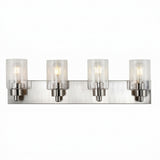 Irving Seeded Glass/Iron Modern Contemporary LED Vanity Light Nickel / 4 Sockets – OFF