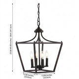 Camden Iron Classic Midcentury Pendant Lantern Oil Rubbed Bronze / 4 Sockets – DIM