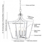 Camden Iron Classic Midcentury Pendant Lantern Chrome / 4 Sockets – DIM