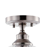 Marla 9.75" Bohemian Farmhouse Iron/Seeded Glass LED Semi Flush Mount - JONATHAN Y