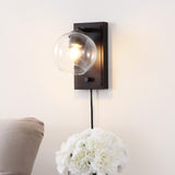 Hugo 6" Minimalist Modern Plug-In or Hardwired Adjustable Iron LED Wall Sconce with Rotary Dimmer - JONATHAN Y