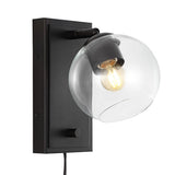 Hugo 6" Minimalist Modern Plug-In or Hardwired Adjustable Iron LED Wall Sconce with Rotary Dimmer - JONATHAN Y