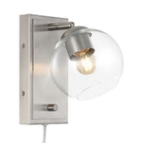 Hugo 6" Minimalist Modern Plug-In or Hardwired Adjustable Iron LED Wall Sconce with Rotary Dimmer - JONATHAN Y