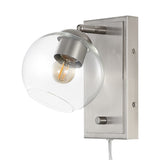 Hugo 6" Minimalist Modern Plug-In or Hardwired Adjustable Iron LED Wall Sconce with Rotary Dimmer - JONATHAN Y