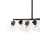 Julian 33.5" Farmhouse Bohemian Iron/Glass Linear LED Pendant - JONATHAN Y