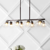 Julian 33.5" Farmhouse Bohemian Iron/Glass Linear LED Pendant - JONATHAN Y