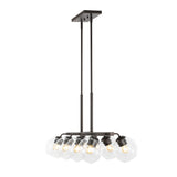 Julian 33.5" Farmhouse Bohemian Iron/Glass Linear LED Pendant - JONATHAN Y